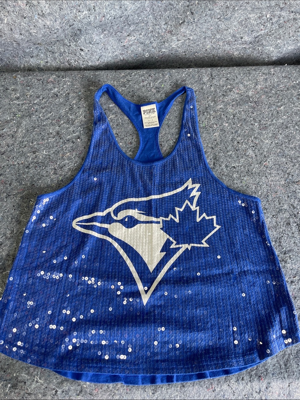PINK Victoria's Secret Blue Sequined Toronto Blue Jays Tank Top